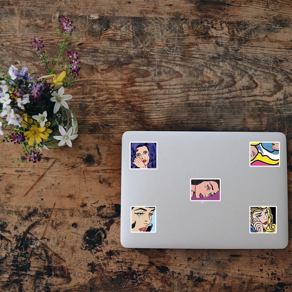 Sticker pin up girl retro hoạt hình cute trang trí mũ bảo hiểm,guitar,ukulele,điện thoại,sổ tay,laptop-mẫu S45