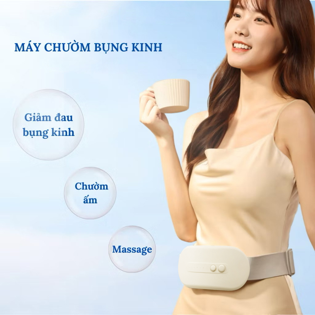 Máy Chườm Ấm Bụng, Đai Chườm Nóng, Massage Giảm Đau Bụng, Đau Lưng Khi Đến Kỳ Kinh Nguyệt Cho Bạn Gái