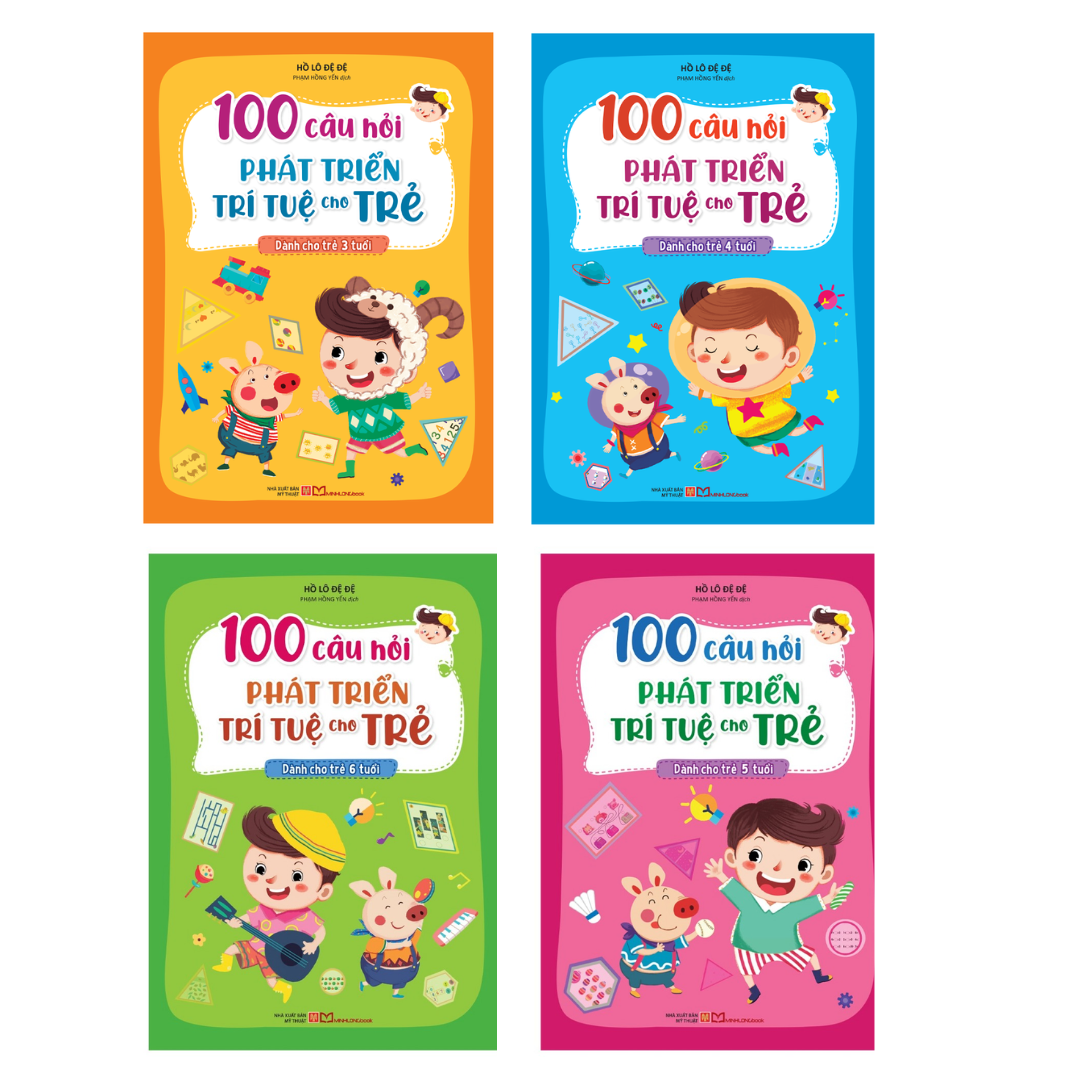 Sách Combo 4 Cuốn Rèn Luyện Tư Duy Cho Trẻ: 100 Câu Hỏi Phát Triển Trí Tuệ Cho Trẻ- 3,4,5,6 Tuổi