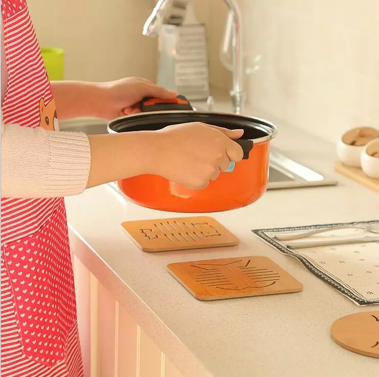 Miếng lót nồi, Rế lót nồi đất kho cá, đế lót nồi inox, nồi cơm điện, nồi lẩu, nồi nấu bột mì, chén bát bằng gỗ dễ thương