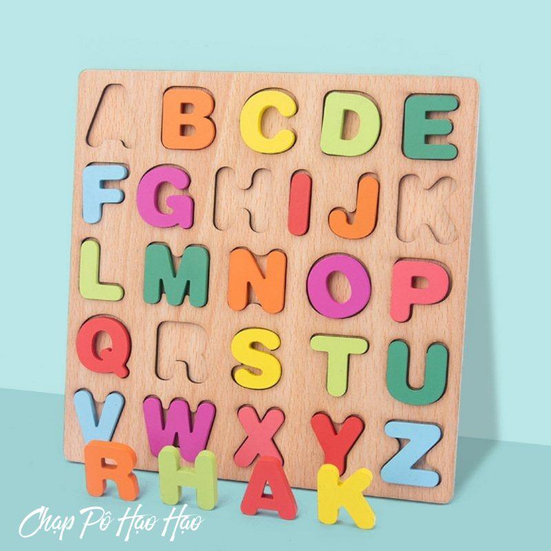 ĐỒ CHƠI GỖ XẾP HÌNH COMBO BẢNG CHỮ CÁI/CHỮ SỐ BẢNG NỔI