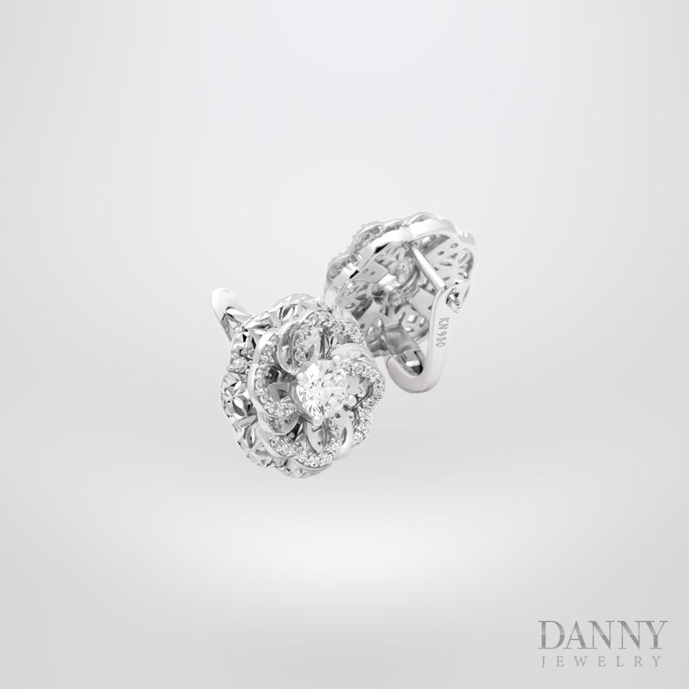 Bông Tai Nữ Bạc 925 Danny Jewelry Xi Bạch Kim Đính Đá CZ NI4GZ019