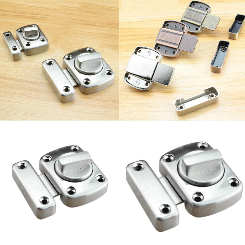 2Pcs Shed Door Lock Turn Bolt Catch Latch for Bathroom Toilet Bedroom Silver