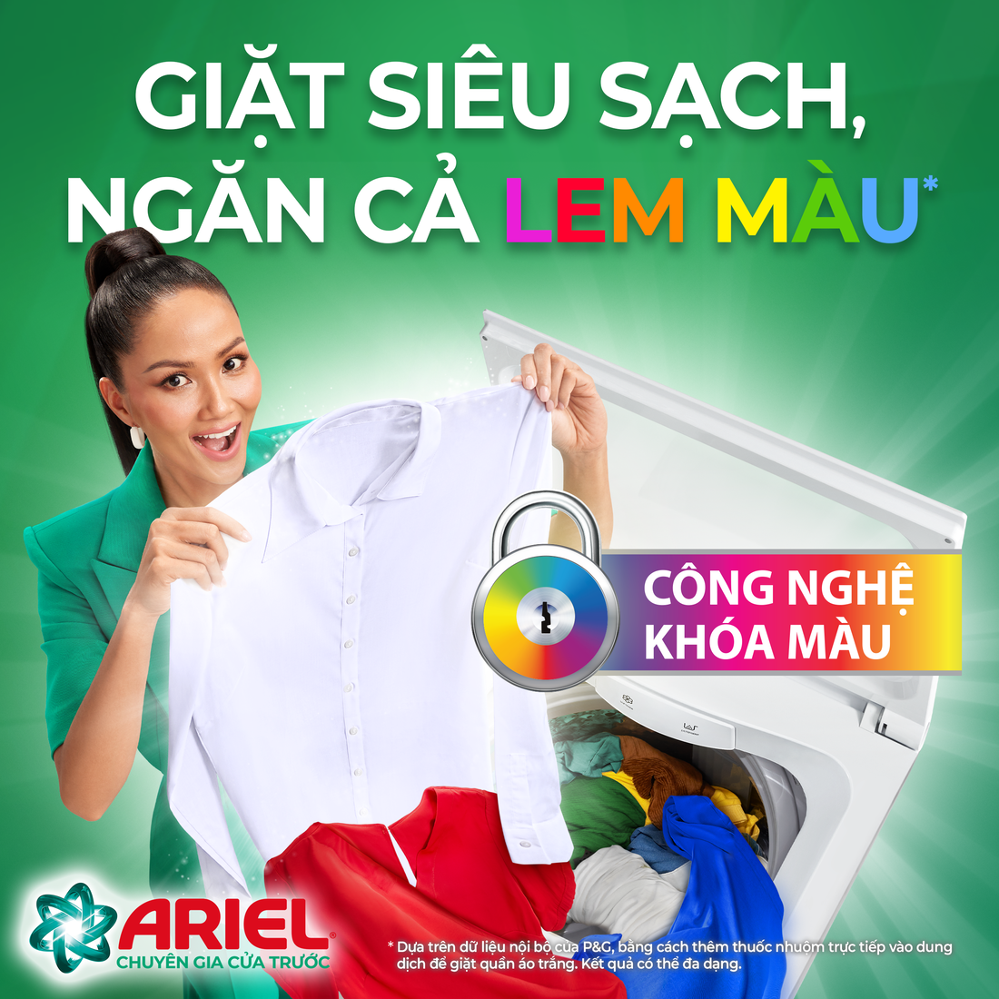 Nước Giặt ARIEL cửa trên Sạch bẩn Hương Nắng Sớm Túi 4.1 KG