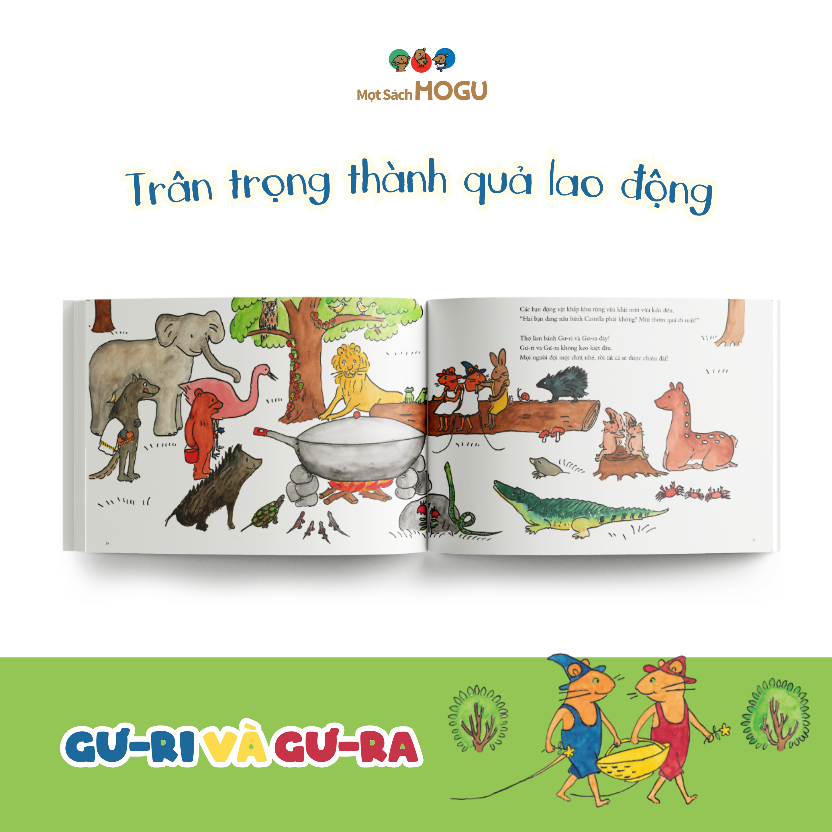 Hình ảnh Sách cho bé từ 3 tuổi - Phát triển quan sát - Gư-ri và Gư-ra (Tranh truyện Ehon Nhật Bản)