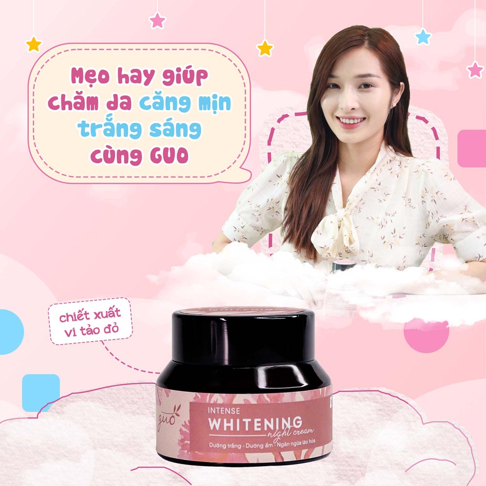 Kem Đêm Vi Tảo Đỏ Dưỡng Ẩm Trắng Da GUO - Intense Whitening Night Cream 30gr