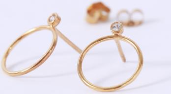 Bông tai tròn bạc đính đá Cz đẹp chất lượng TPHCM Gix Jewel BT03