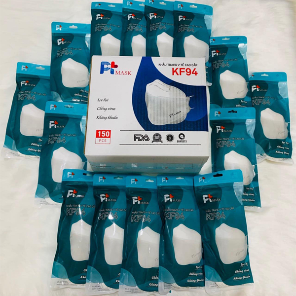Khẩu Trang Y tế  KF94 PT Mask Kháng khuẩn, Chống Bụi. Đạt Các Chứng Chỉ ISO 13485, ISO 9001, CE, FDA, TGA.