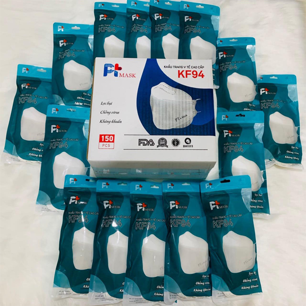 Khẩu Trang Y tế KF94 PT Mask Kháng khuẩn, Chống Bụi. Đạt Các Chứng Chỉ ISO 13485, ISO 9001, CE, FDA, TGA.
