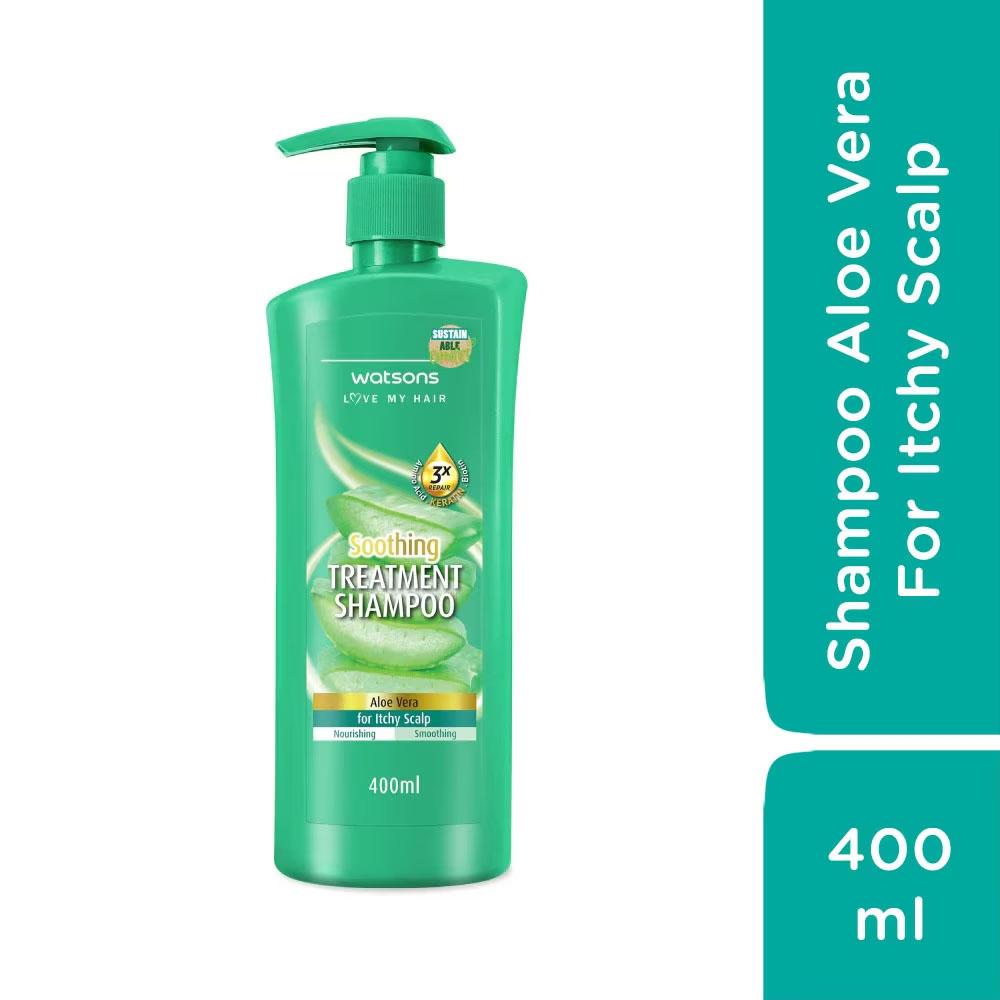 Hình ảnh Dầu Gội Watsons Treatment Shampoo Aloe Vera For Itchy Scalp 400ml