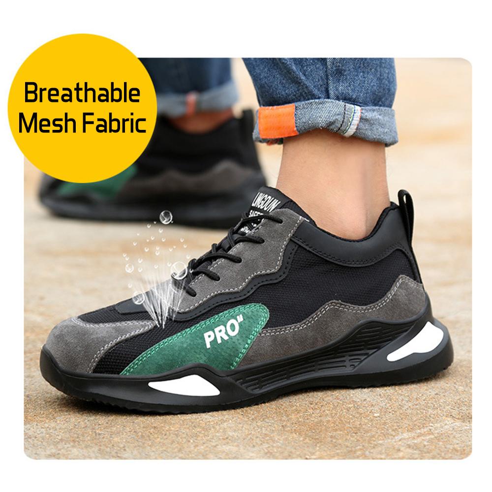 Men Work Shoes Lightweight Breathable Protective Shoes Safety Shoes Sneakers with Steel Caps