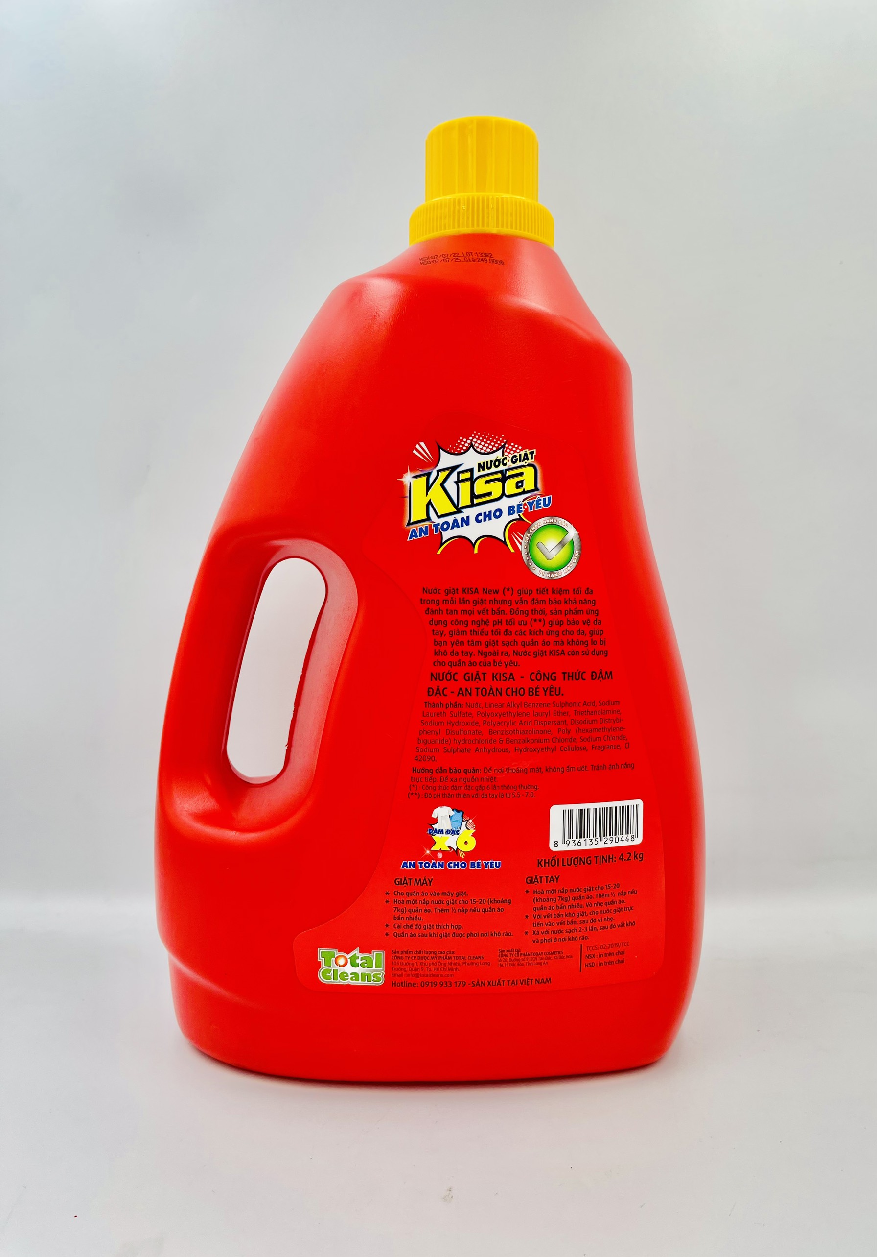 Nước giặt đậm đặc Kisa 4.2 kg - An toàn cho bé yêu