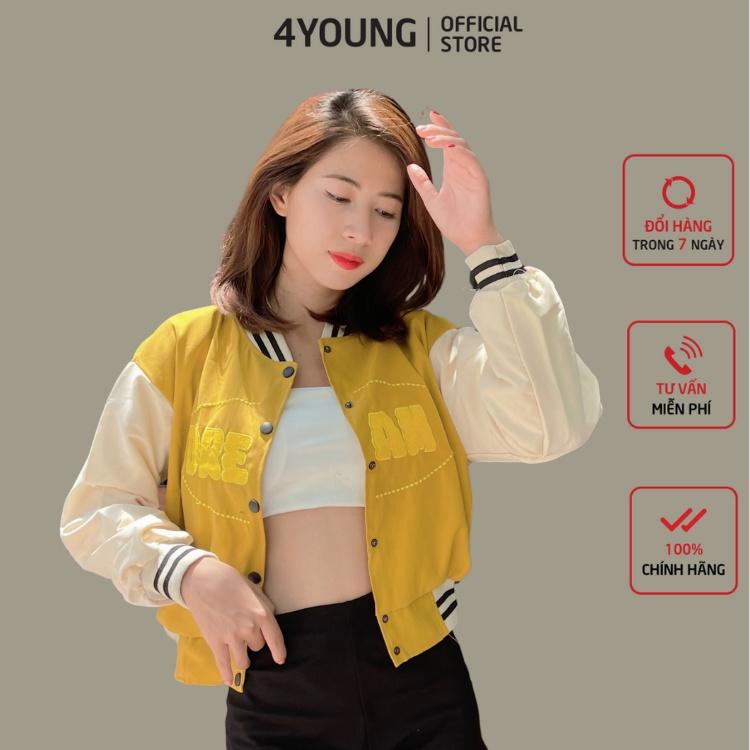 Áo khoác bomber nữ croptop dang lửng