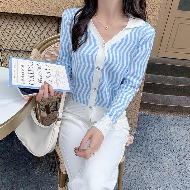 Áo khoác cardigan nữ dệt kim len mềm mịn tay dài họa tiết phong cách Hàn Quốc 2021 New Arival