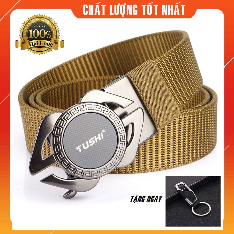 Thắt lưng Nam vải dù cao cấp, Dây lưng vải_siêu bền_Mặt khóa gài tự động thép không gỉ chắc chắn, tiện lợi, Dây nịt lính TẶNG MÓC CHÌA KHÓA