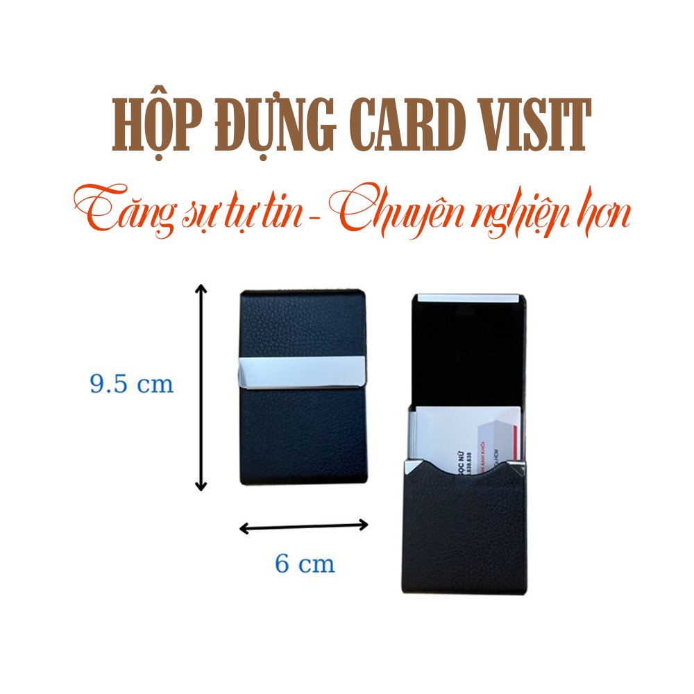 Hộp Đựng Card Visit Chất Liệu Da PU Cao Cấp, Nắp Mở Đứng, Tăng Sự Chuyên Nghiệp Cho Dân Văn Phòng