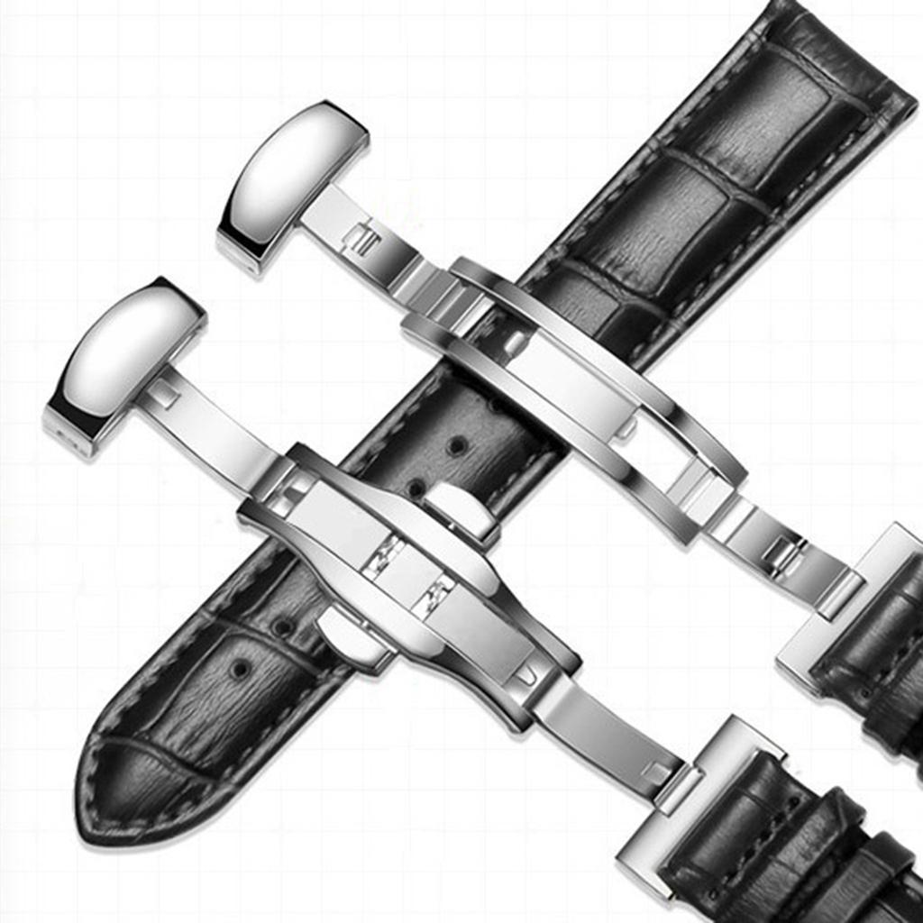 Watch Band Deployment Buckle Leather Padded Replacement Strap