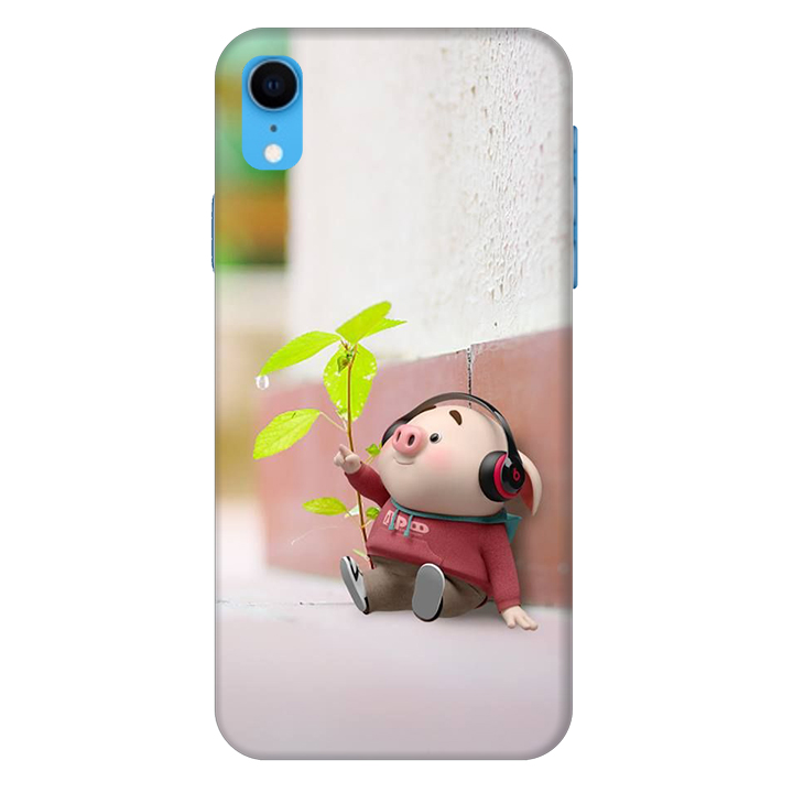 Ốp lưng nhựa cứng nhám dành cho iPhone XR in hình Heo Thơ Mộng