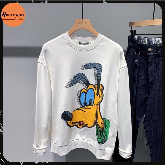 Áo nỉ nam dáng ôm, Áo sweater chất đẹp kiểu dáng ôm Hàn Quốc in Cún hoạt hình mã NZ633