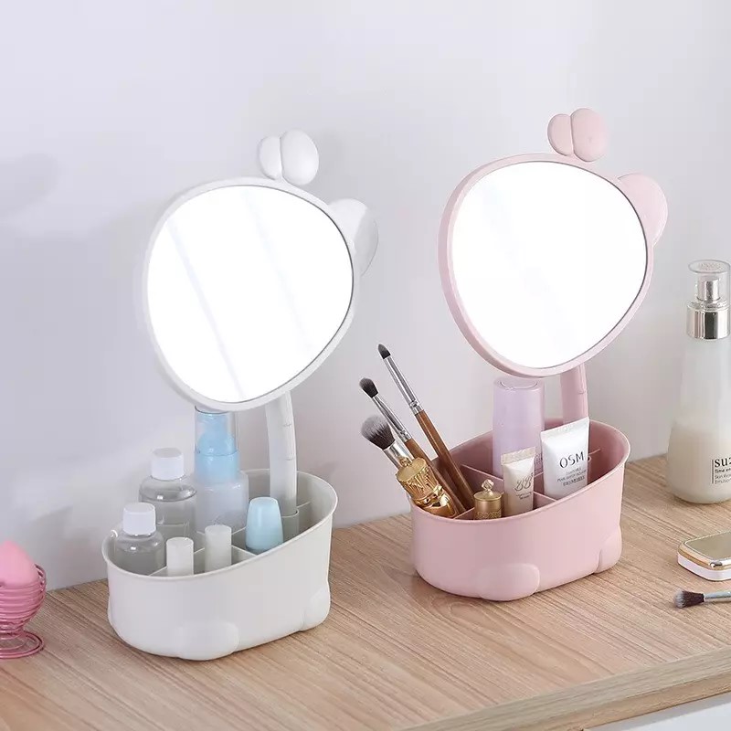 Hộp đựng mỹ phẩm có gương tai mèo HT721 - Giao Ngẫu Nhiên