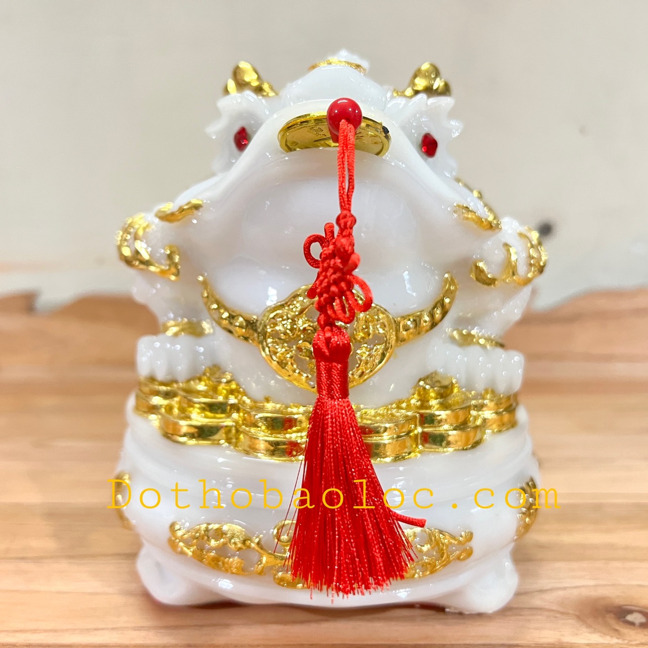 Combo Tượng Tỳ Hưu phong thủy và tượng thiềm thừ phong thủy để bàn thờ thần tài – Màu trắng cỡ trung