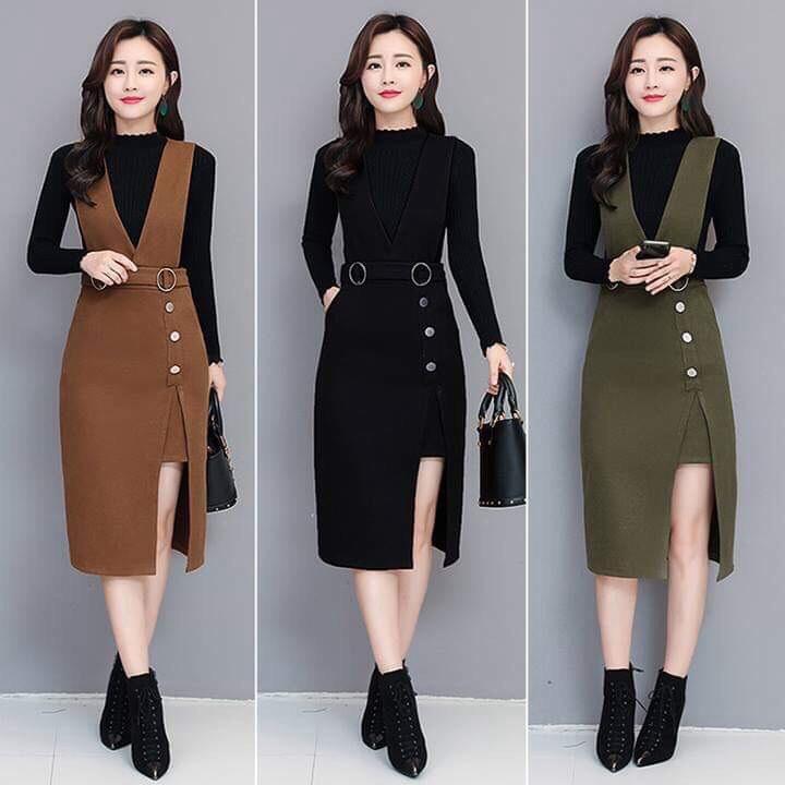 Set yếm thu đông siêu sang chảnh DÀI tôn dáng cực xinh cho các nàng KB FASHION