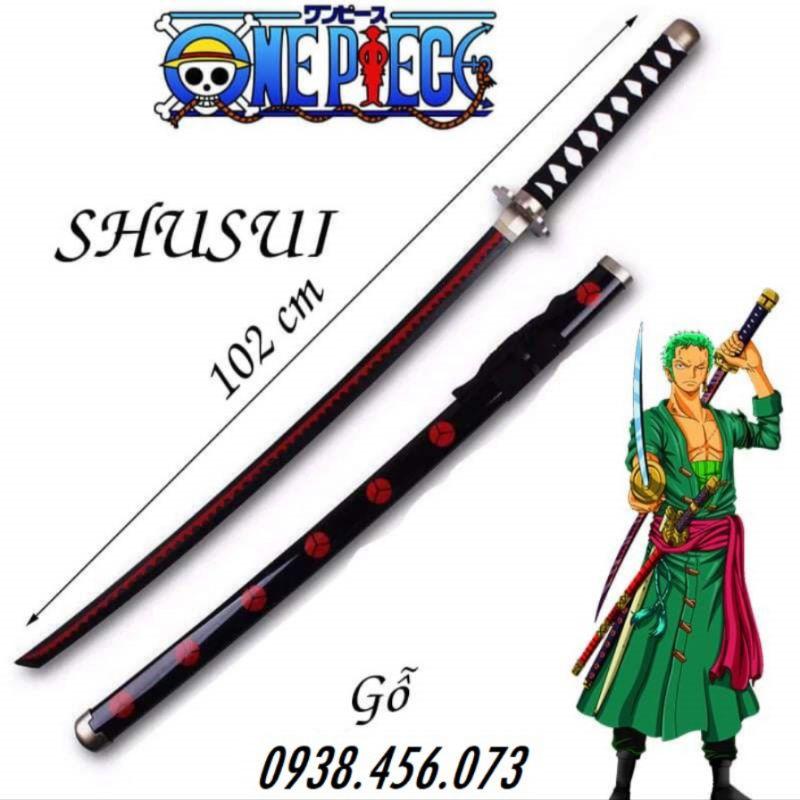 (Lưỡi gỗ dài 1m) Đạo Cụ Cosplay Zoro One Piece Thanh Wado Ichimonji Dài 100cm