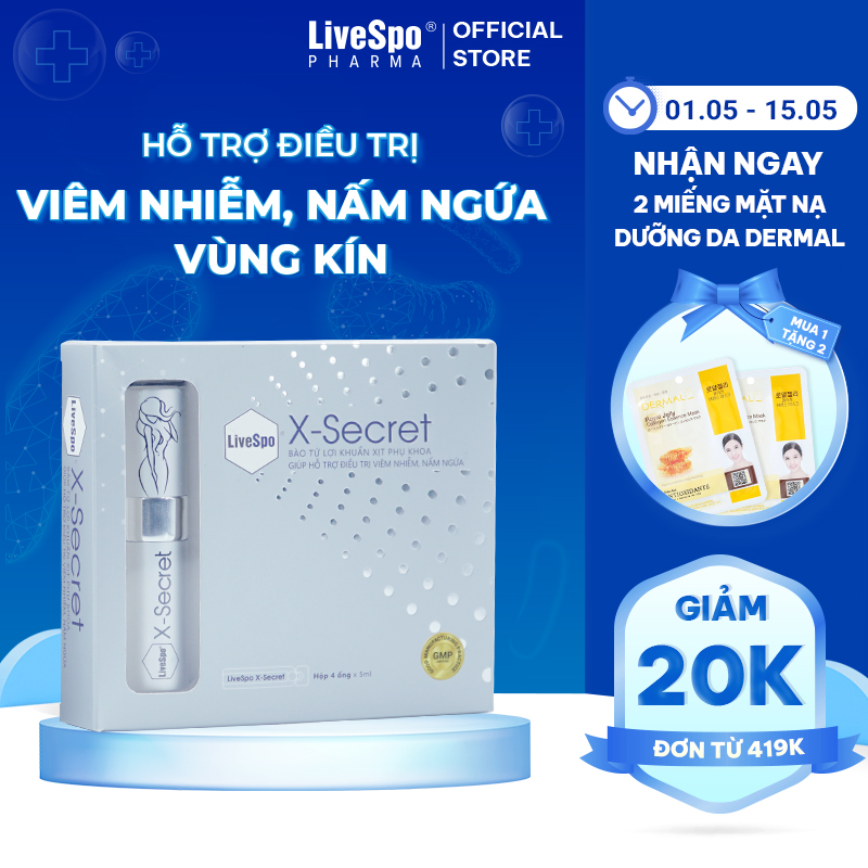 Dung dịch vệ sinh phụ nữ dạng xịt LiveSpo XSecret hỗ trợ khử mùi và cân bằng PH vùng kín