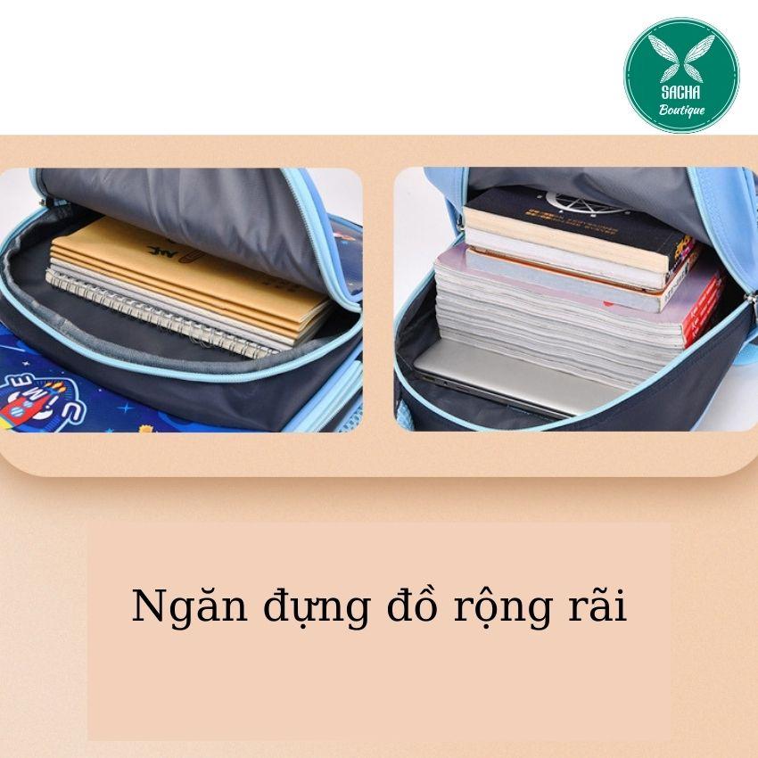 Balo chống gù bé trai bé gái cặp đi học chống nước cho bé tiểu học (kèm hộp bút) - BLHS06