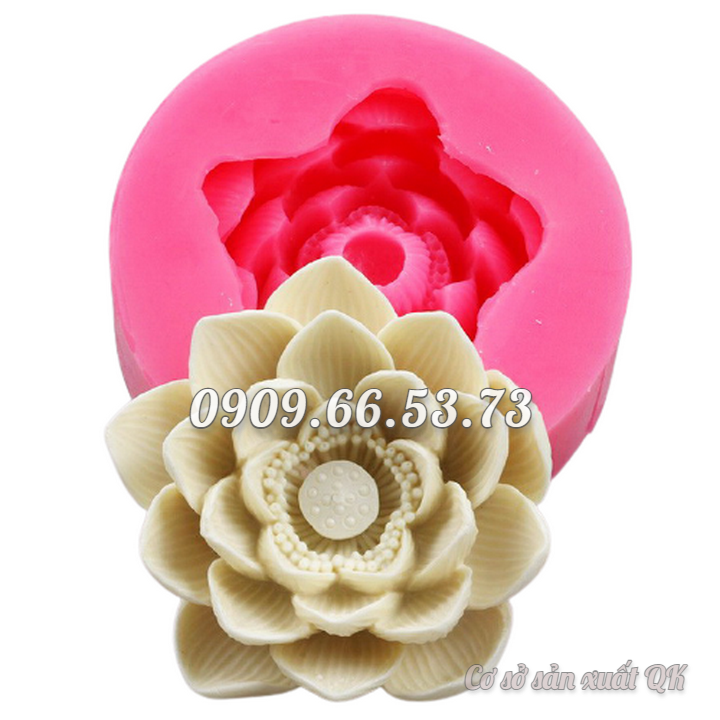Khuôn rau câu silicon hoa sen đại đóa loại 11 cm - Mã số 1725
