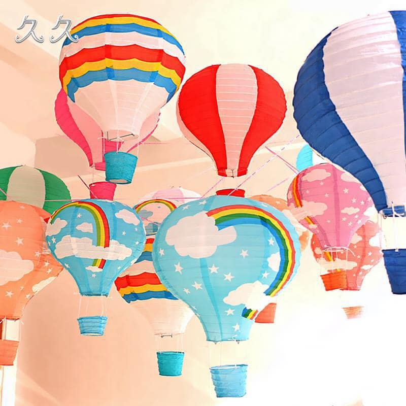 Khinh khí cầu giấy - đèn lồng khinh khí cầu hoạ tiết size 30cm