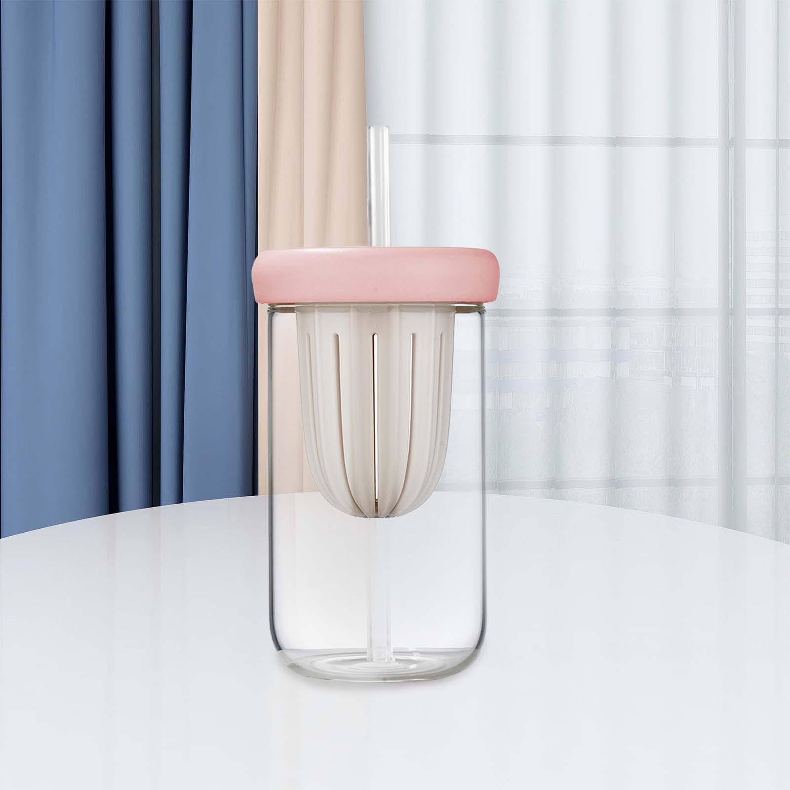 Glass Tumbler with Tea Infuser Water Bottle with Straw for Teen Girls Hiking