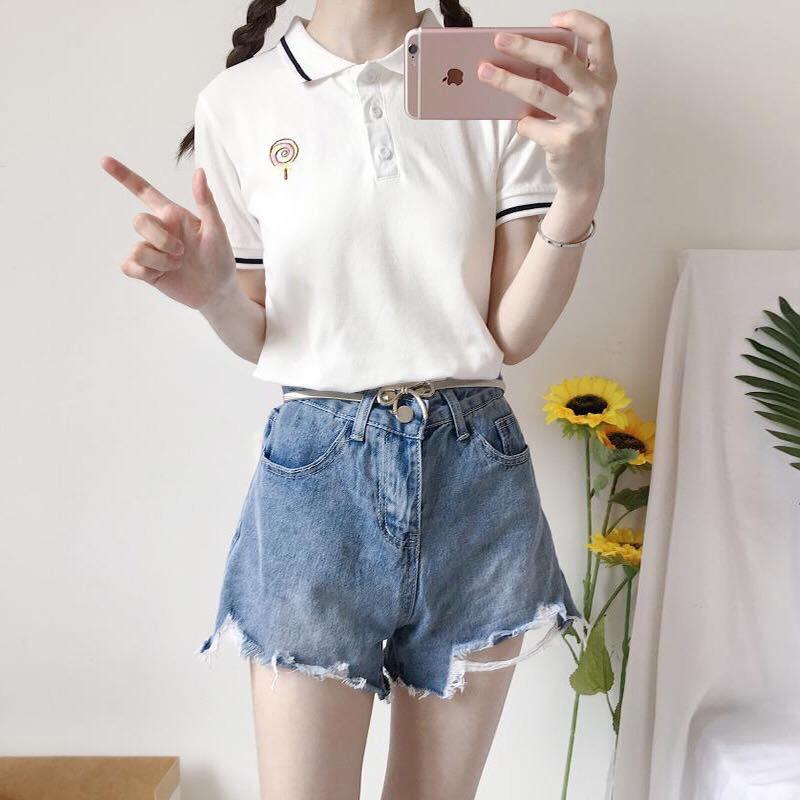 ÁO POLO CỔ BẺ CÚC BẺ 2 MÀU