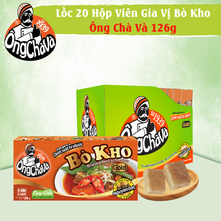 Lốc 20 Viên Gia Vị Bò Kho Gold Ông Chà Và 126g