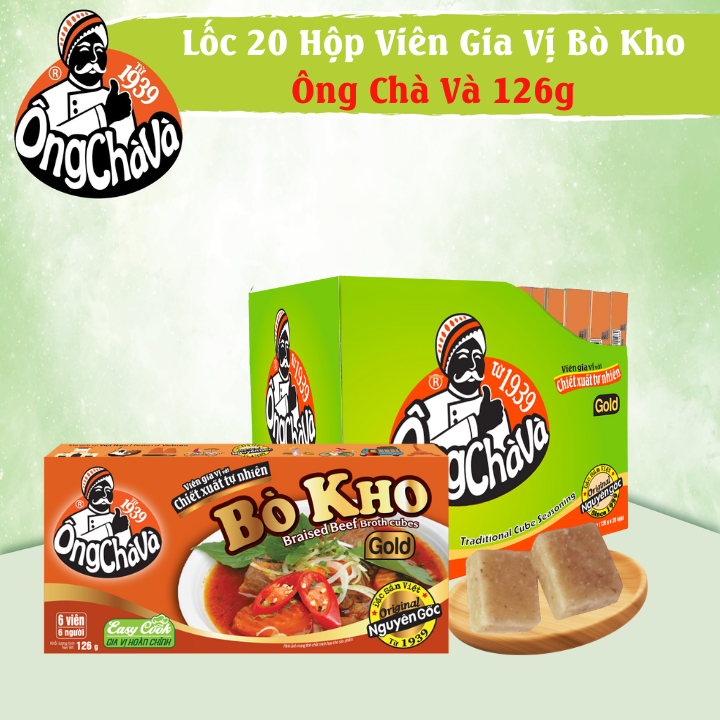 Lốc 20 Viên Gia Vị Bò Kho Gold Ông Chà Và 126g (Braised Beef Broth Cubes)