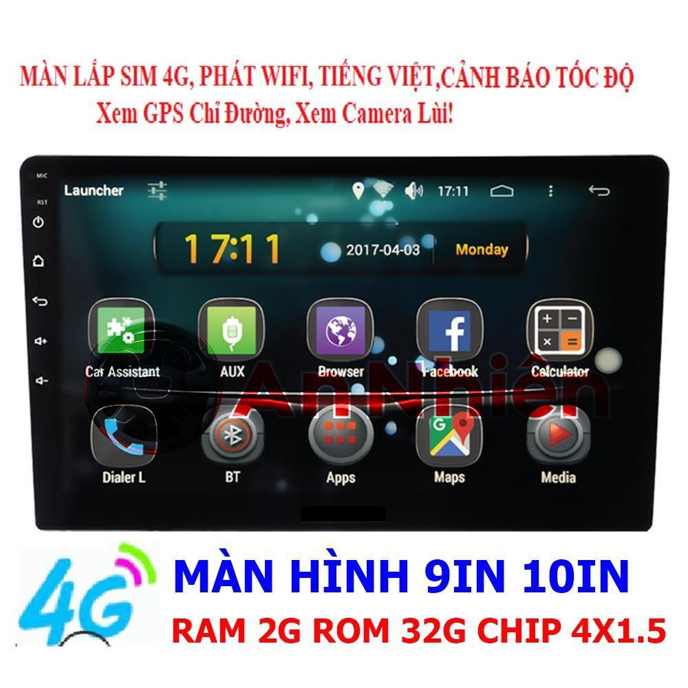 Màn hình ô tô dvd android 9icnh dùng sim 4G, Tiếng Việt Bản đồ Navitel, theo xe kia morning, i10