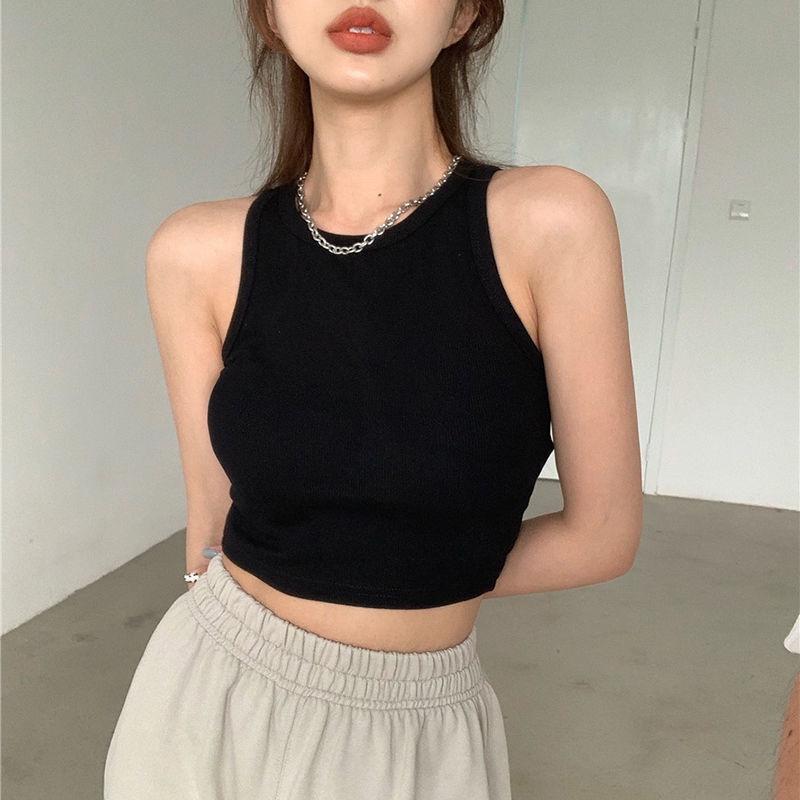 Áo ba lỗ nữ, áo croptop sát nách nữ kiểu ôm body tank top vải cotton co giãn tốt, mặc đi chơi, đi biển, ACN004