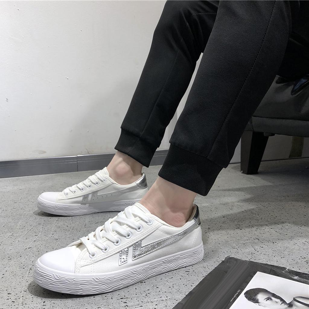 Classic Canvas Shoes for Men,Comfort Lace-up Casual Sneakers Low Cut Shoes