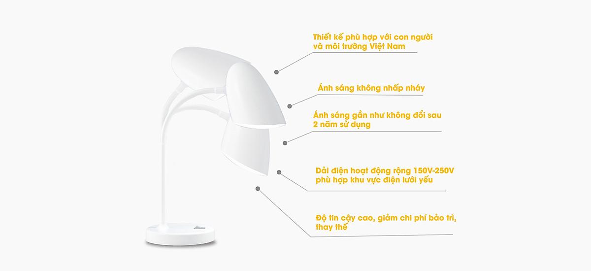Đèn bàn LED Rạng Đông bảo vệ thị lực Model RD-RL-38.LED