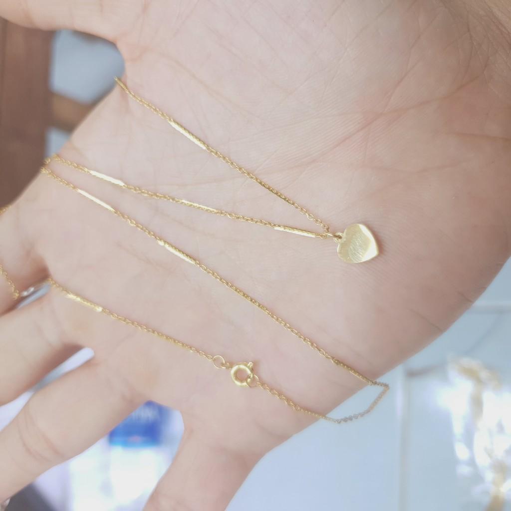 Dây Chuyền Kiểu Trúc Nhỏ Trái Tim Titanium Cao Cấp-Dùng lâu dài tắm rửa thoải mái không đen