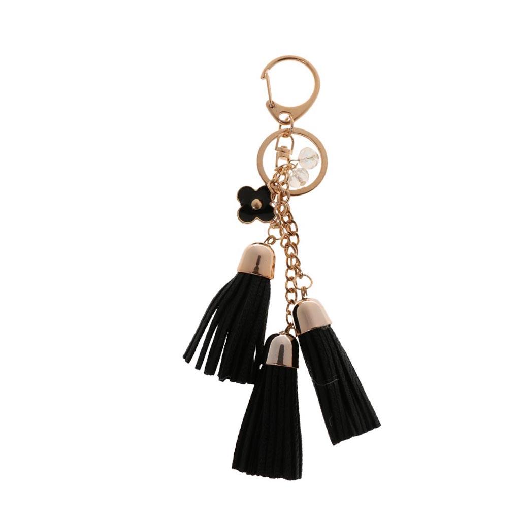 Fashion Bag Faux Leather Tassel Pendant Accessory Purse Decor Charm Keychain