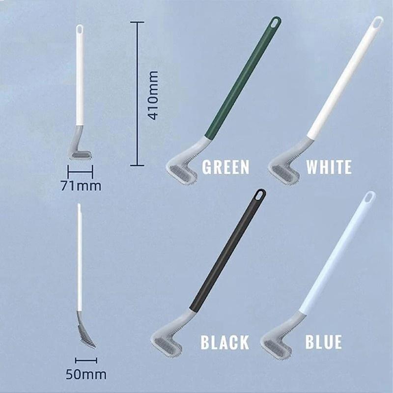 Chổi Cọ Toilet SiliCon Thông Minh Đầu Cong Dạng Chữ L, Kiểu Dáng Gậy Golf Cọ Sạch Sẽ Mọi Ngóc Ngách