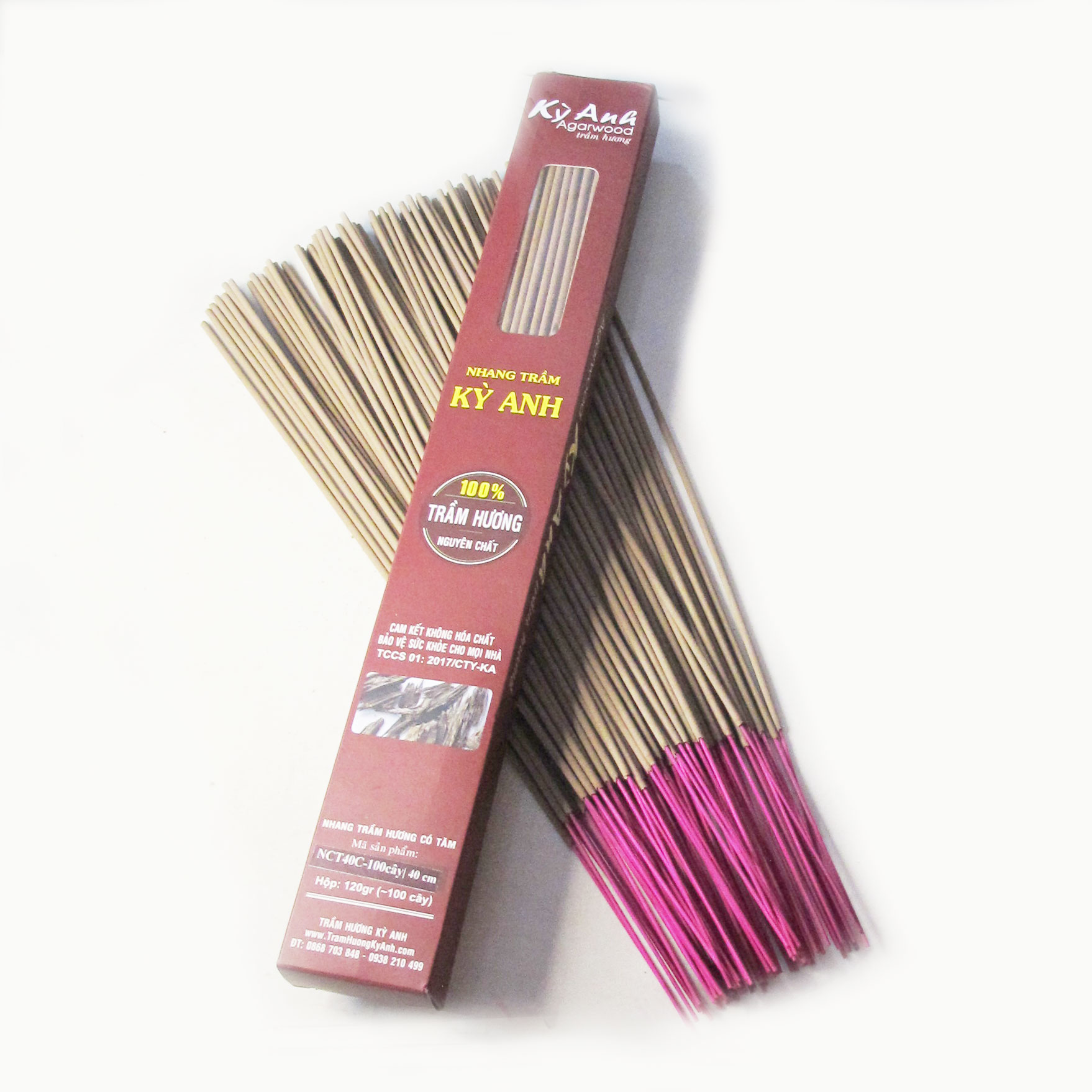 Nhang Trầm Hương Kỳ Anh Hộp 100 cây Dài 40cm NCT40C-100c