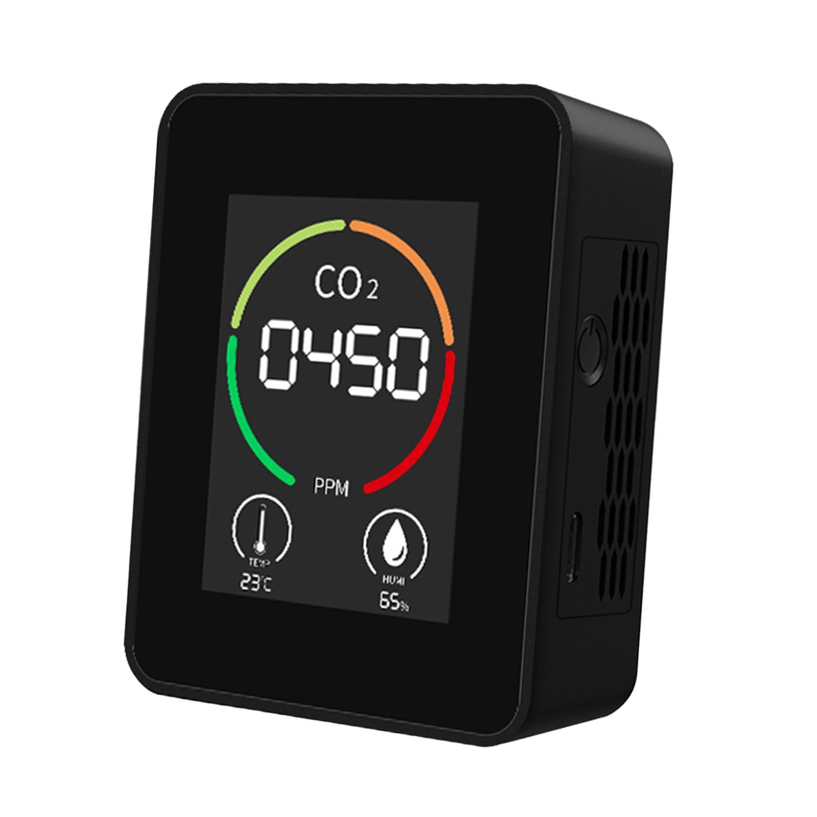 Household CO2 Tester Temperature Humidity Monitor High Accuracy with Backlight Indoor Air Quality Monitor Multifunctional for Indoor Garden
