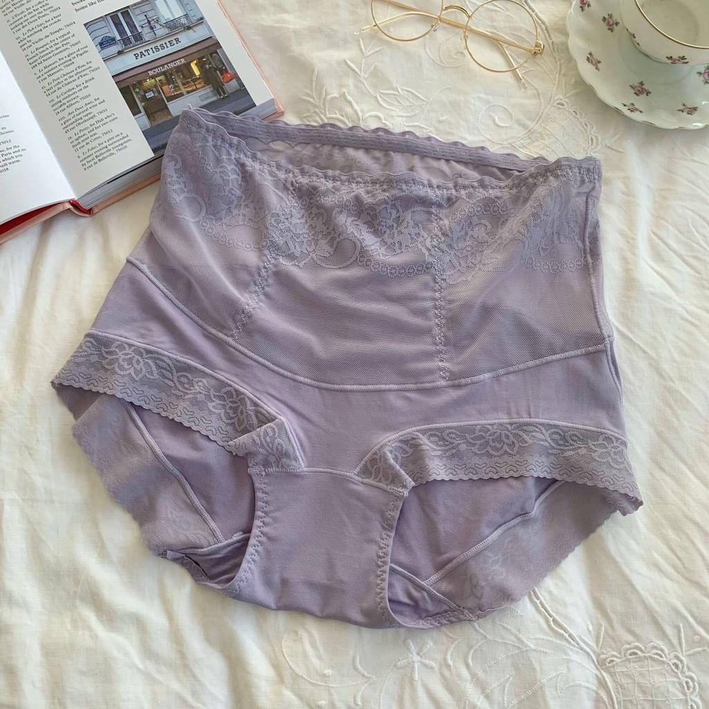 Quần lót Ren cạp cao gen bụng,cotton kháng khuẩn CAO CẤP
