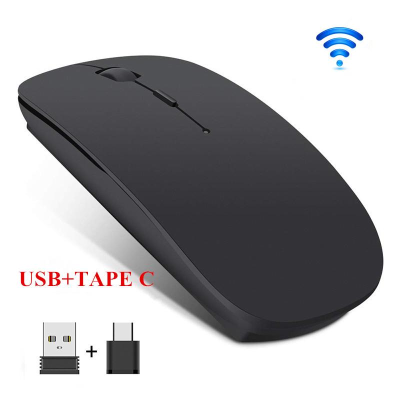 Chuột Không Dây Im Lặng PC Sạc Chuột 2.4G USB TAPE-C Chuột Quang Cho Laptop Tabelt Điện Thoại Thông Minh