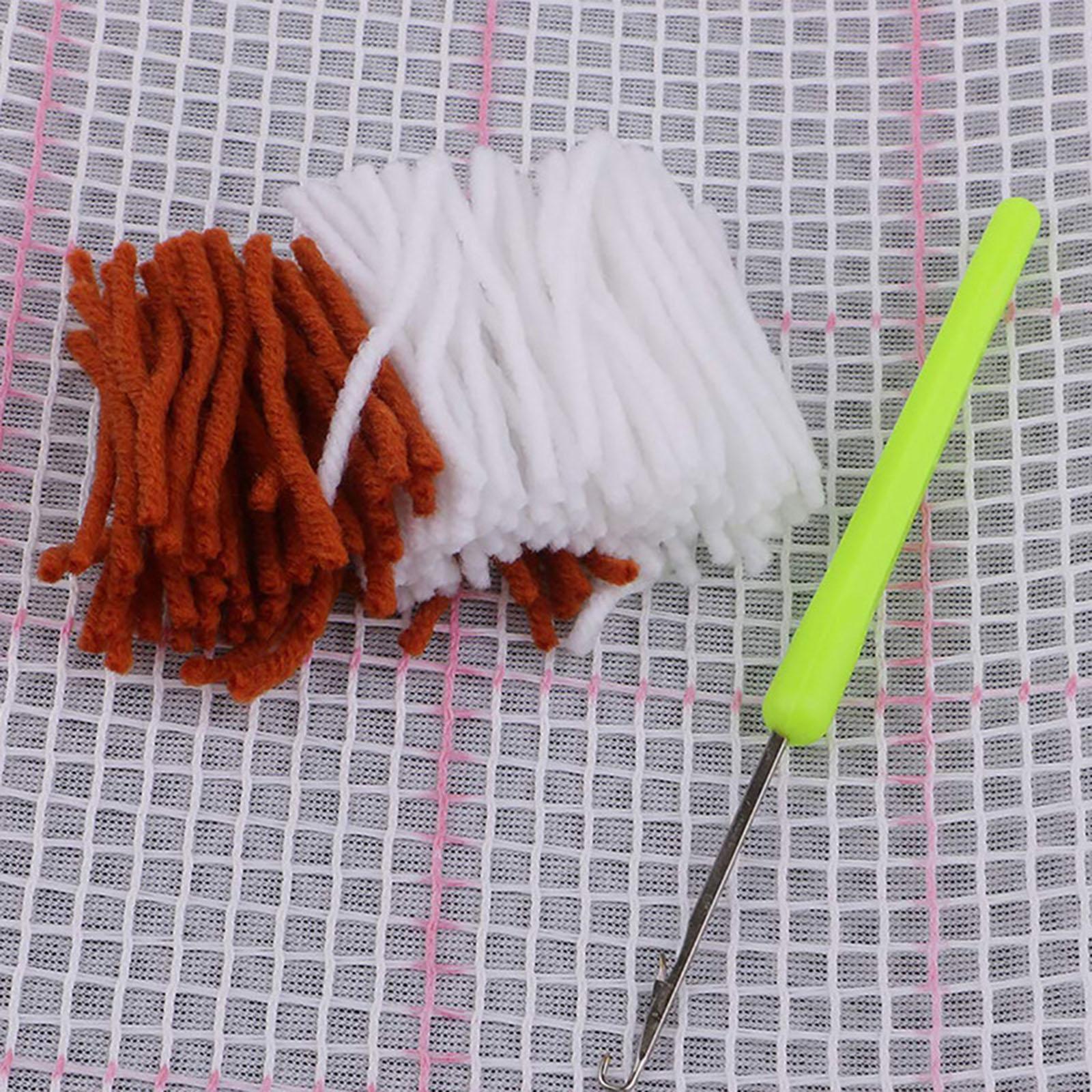 24 x 16" Latch Hook Rug Kits Home Decor Crochet Yarn DIY Rug Making Kits Cushion Unfinished Tapestry Mat for Adults Kids Craft