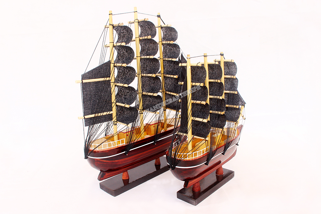 Combo 2 thuyền buồm mô hình 25cm&20cm màu đen - hỗ trợ ship