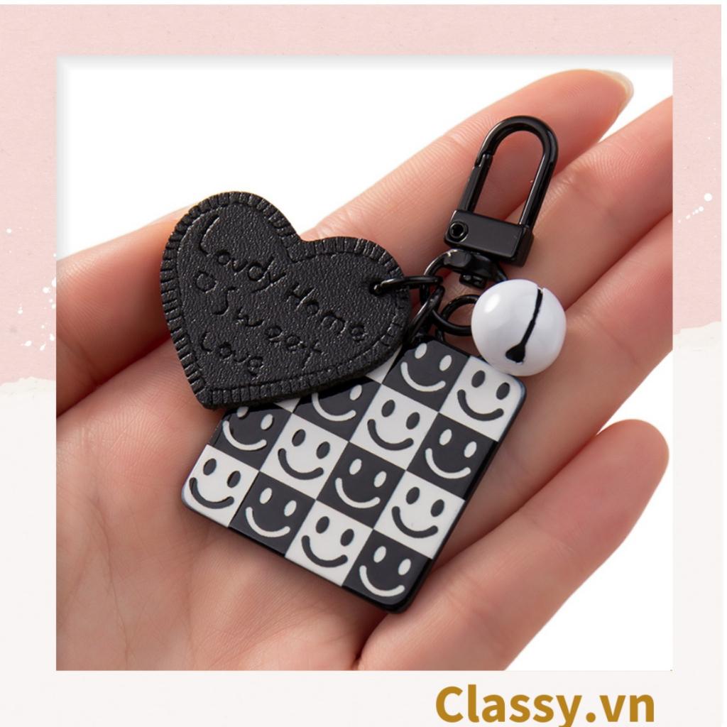 Móc khóa Classy, móc đeo điện thoại trắng đen nhiều họa tiết độc đáo, móc khóa điện thoại, balo thời trang PK1540