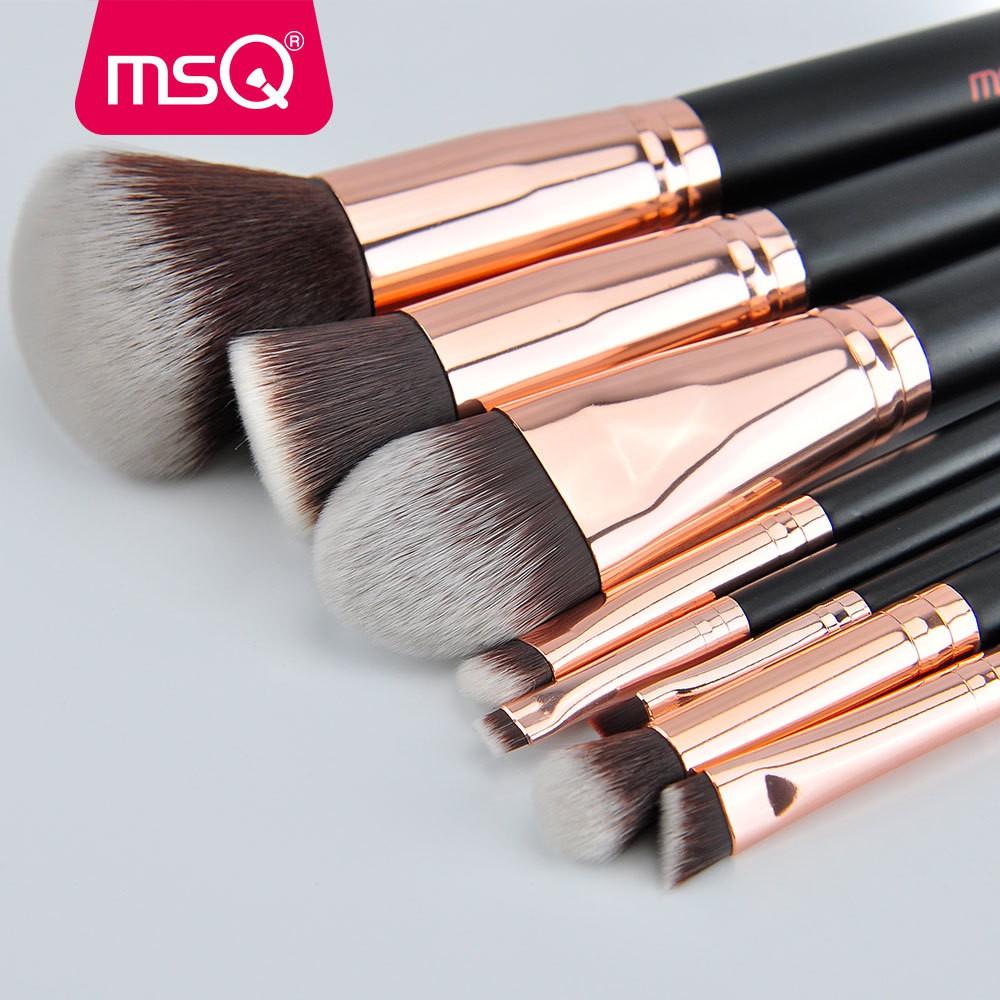 Bộ Cọ Trang Điểm Cao Cấp 15 Cây MSQ 15pcs Rose Gold Glossy Aluminium Brushes Set